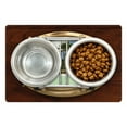 thumbnail image 1 of Hawaiian Pet Mat for Food and Water, Porthole Inside Ship View of a Deserted Island Hill Cliff Tropical Holiday, Non-Slip Rubber Mat for Dogs and Cats, 18" X 12", by Ambesonne, 1 of 2
