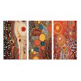 thumbnail image 2 of Designart "Amber Tinged Circular Dot Aboriginal Art V" Transitional Wall Art Set Of 3 - Abstract Transitional White Gallery Set For Office Decor, 2 of 6