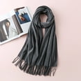 thumbnail image 3 of Nochalofo Scarf for Women A Variety Of Solid Color Imitation Scarf Single Color Thick Warm Bib Shawl Gift Scarf Dark Grayone Size, 3 of 3