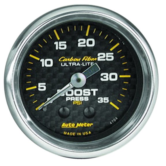 AUTO METER 4704 2IN BOOST, 0-35 PSI, MECH CARBON FIBER