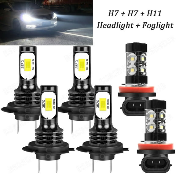 For Hyundai Santa Fe Sport 2013-2016 LED Headlight High&Low Beam Fog Light Bulbs