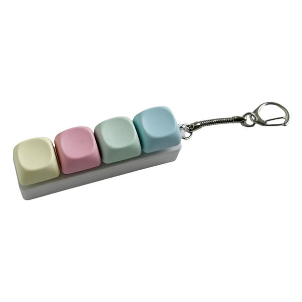 Juguete Anti-estrés De Teclado 2 En 1, Llavero Con 4 Teclas Intercambiables Y 8 Colores, Portátil Y Personalizable Para Aliviar La Ansiedad