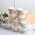 BalsaCircle 24 White 9 oz Pink Peony Flower Design Disposable Paper Drinking Cups Party Events ...