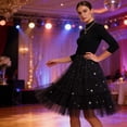 thumbnail image 4 of Hduncf Tulle Skirts for Women Midi Long Skirt Tutu A-Line Mesh Layered High Elastic Waist Skirts Trendy Black M, 4 of 5