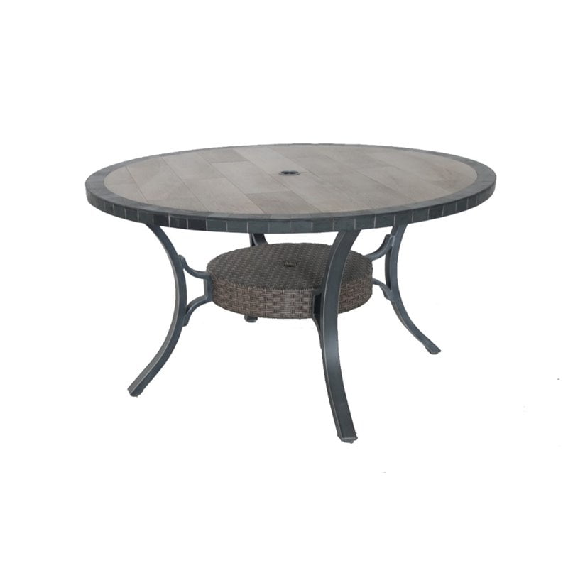 Sunvilla Belize Round Patio Dining Table in Slate