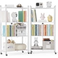 thumbnail image 3 of Storage Shelves with Wheels  Bookshelf with Storage  No Assembly Metal Rack Shelf for Kitchen  Office  Laundry  Garage Tier  ), 3 of 6