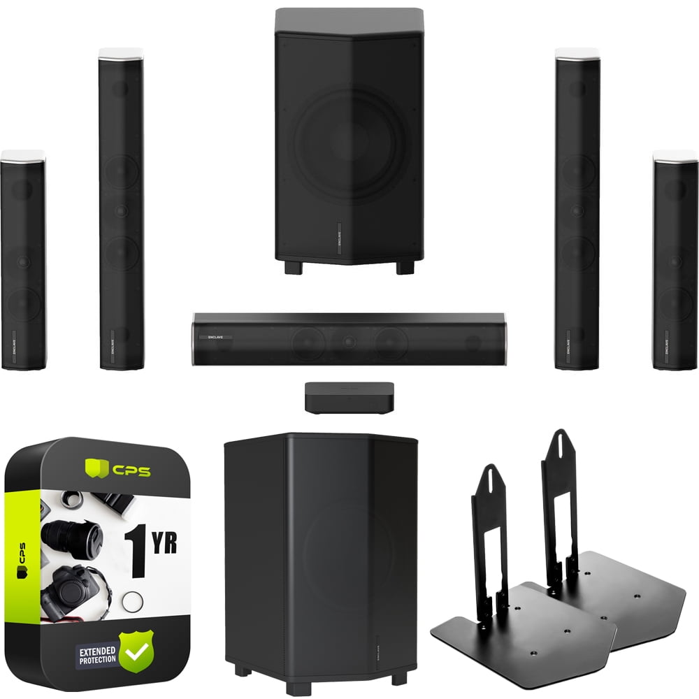 Enclave CineHome PRO - 5.1 Wireless Plug and Play Home Theater  Surround Sound System - THX, Dolby, DTS WiSA Certified - Includes 5 Active  Wireless Speakers, 10-inch Subwoofer & CineHub Transmitter : Electronics