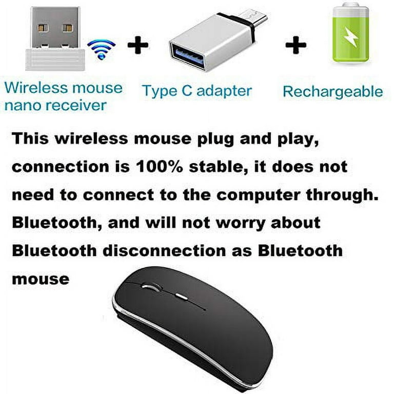 Port Connect Ratón inalámbrico Bluetooth recargable USB-A / USB-C