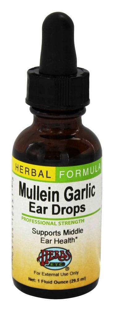 Herbs Etc - Mullein Garlic Ear Drops Professional Strength - 1 fl. oz