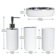 thumbnail image 4 of WeGuard Bathroom Accessories Set 4 Piece Bath Ensemble Includes Soap Dispenser, Toothbrush Holder, Toothbrush Cup, Soap Dish for Decorative Countertop and Housewarming Gift, White, 4 of 6