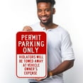 Permit Parking Only Red Sign, Board, 12x18 Reflective Aluminum EGP ...