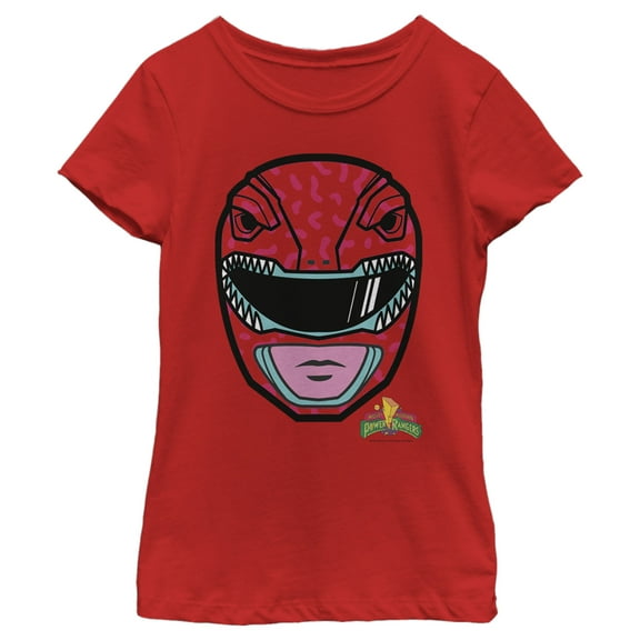 Girl's Power Rangers Red Ranger Helmet  Graphic Tee Red X Small