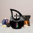 thumbnail image 7 of MUKTIVE Colourful Guitar Urn for Human Ashes Adult Father & Mother, Burial Combo Sets Urns for Male & Female, Black Decorative Urn for Men Ashes, Urns for Funeral, (1 Large 10 ", 4 Keepsake 3 "), 7 of 7