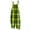 Light Green, variant on Women's Vintage Casual Loose Plaid Print Cotton Linen Jumpsuit with Shoulder Straps, Army Green, Size L