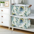 thumbnail image 2 of Yayeee Foldable Storage Basket for Shelves with Handles Waterproof Cloth Bins, Peacock Feather, 2 of 7