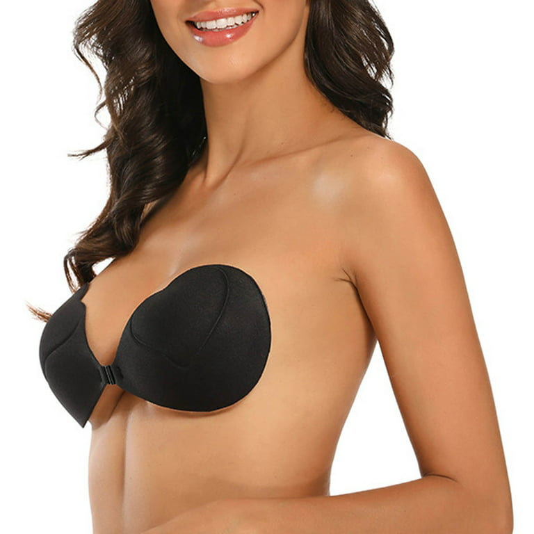 Piftif Strapless Push Up Bra Women Invisible Adhesive Deep V Bras Padded  Silicone Lift Clear Back