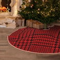 thumbnail image 6 of Daiia Red Black Houndstooth Drawing Merry Christmas Tree Skirt , Xmas Large Lace-up Tree Skirt, Santa Snowflakes Rustic Home Decorations New Year Party Farmhouse Decor-48", 6 of 7