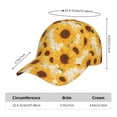 thumbnail image 3 of Yiaed Vintage Marble Pattern Sunflower Print Cap Adjustable Size for Running Workouts and Outdoor Activities All Seasons, 3 of 5