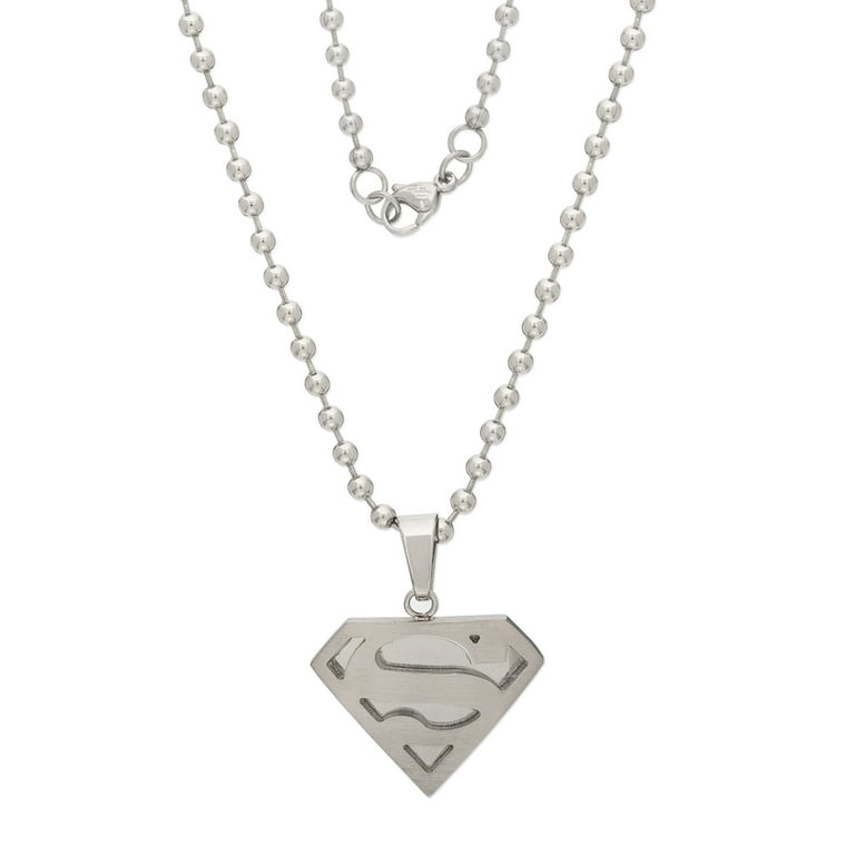 DC Comics Superman Men s Stainless Steel Logo Pendant 22
