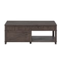 thumbnail image 4 of Harper & Bright Designs Rustic Lift Top Coffee Table with Storage, Rectangle Center Table with Hidden Compartment and Open Shelf, Large Coffee Table with Adjustable Desktop, Antique Brown, 4 of 10