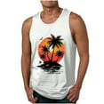 thumbnail image 2 of Gifts for Men! Titcea Tank Tops Men Palm Tree Printed Round Neck Sleeveless Summer Casual T Shirts Outdoor Workout Running Training Loose Comfort Tank Top, 2 of 5