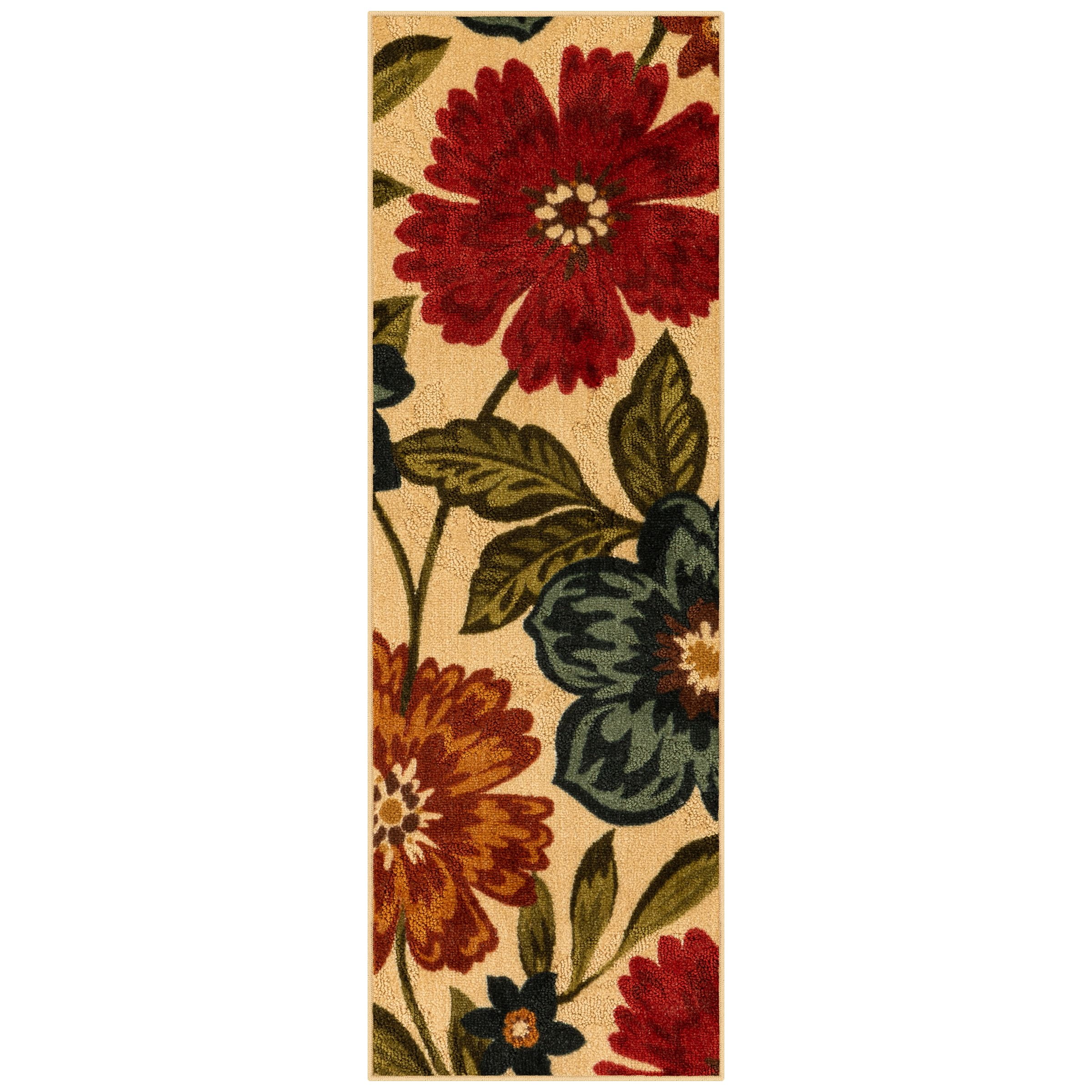 Mainstays Traditional Multi-Color Floral Indoor Hallway Runner Rug, 1'8" x 5'