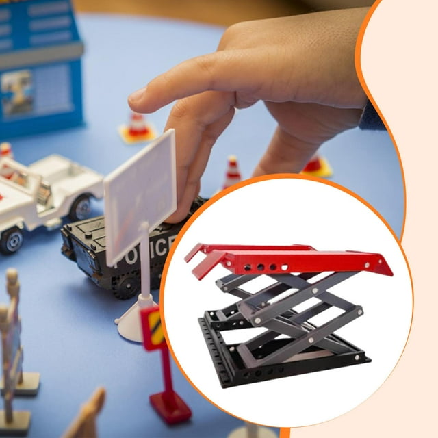 Modelo de elevador de automóviles a escala 1:18, adorno para exhibir colecciones, diseño de utilería, modelo de taller de reparación de automóviles Rojo