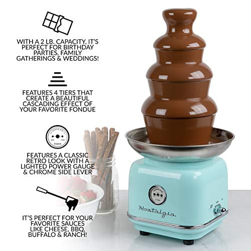 Nostalgia CLCF4AQ Classic Retro 4-Tier Chocolate Fountain, 2