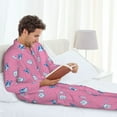 thumbnail image 6 of Picia French Bulldog Pattern Men’s Long-Sleeve Sleepwear Set - Soft 2-Piece Loungewear with Pockets, Comfy PJs for Relaxing Nights-X-Large, 6 of 7