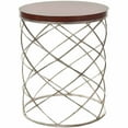 thumbnail image 4 of SAFAVIEH Phoebe Silver Ribboned Round Accent Table, Cherry, 4 of 5