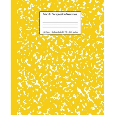 Notebooks College Ruled: Marble Composition Notebook College Ruled: Yellow Marble Notebooks, School Supplies, Notebooks for School (Paperback)