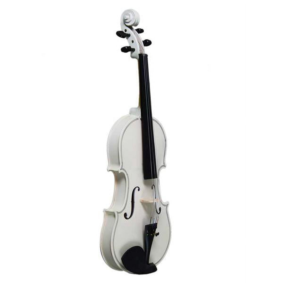New 4/4 Full Size Acoustic Violin Set - White Finish with Case, Bow & Rosin, Complete Beginner Violin Starter Kit