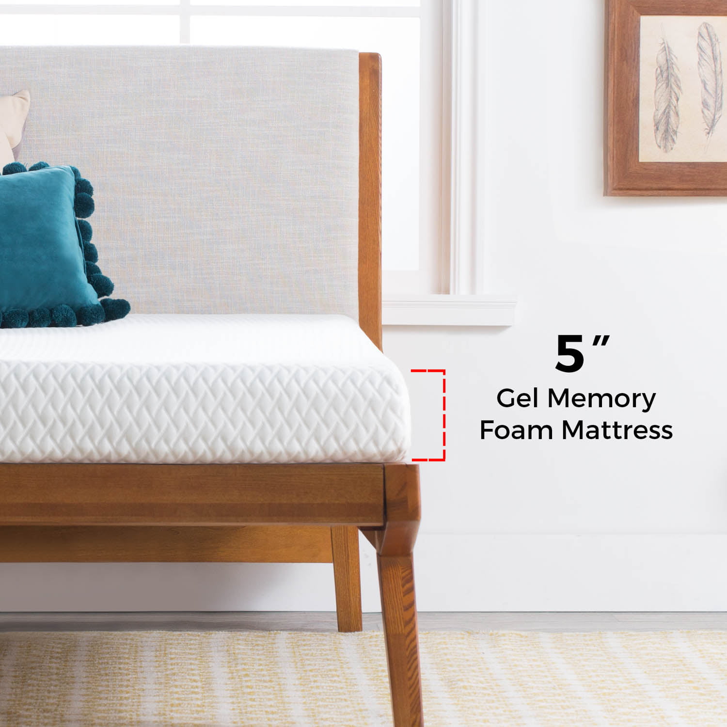 5 Inch Twin Mattress Memory Foam Comfortable Bunk Beds Home Indoor LINENSPA New 