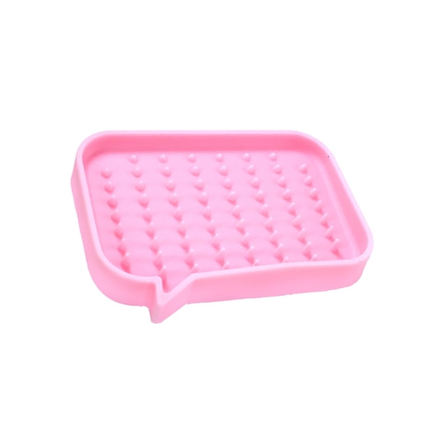 Moyic Jabonera con orificio, estante de drenaje multiusos Flexible, caja contenedora a prueba de caídas, encimera de barra de ducha de baño para el Juegos de accesorios de baño Rosado Moyic HA026989-01