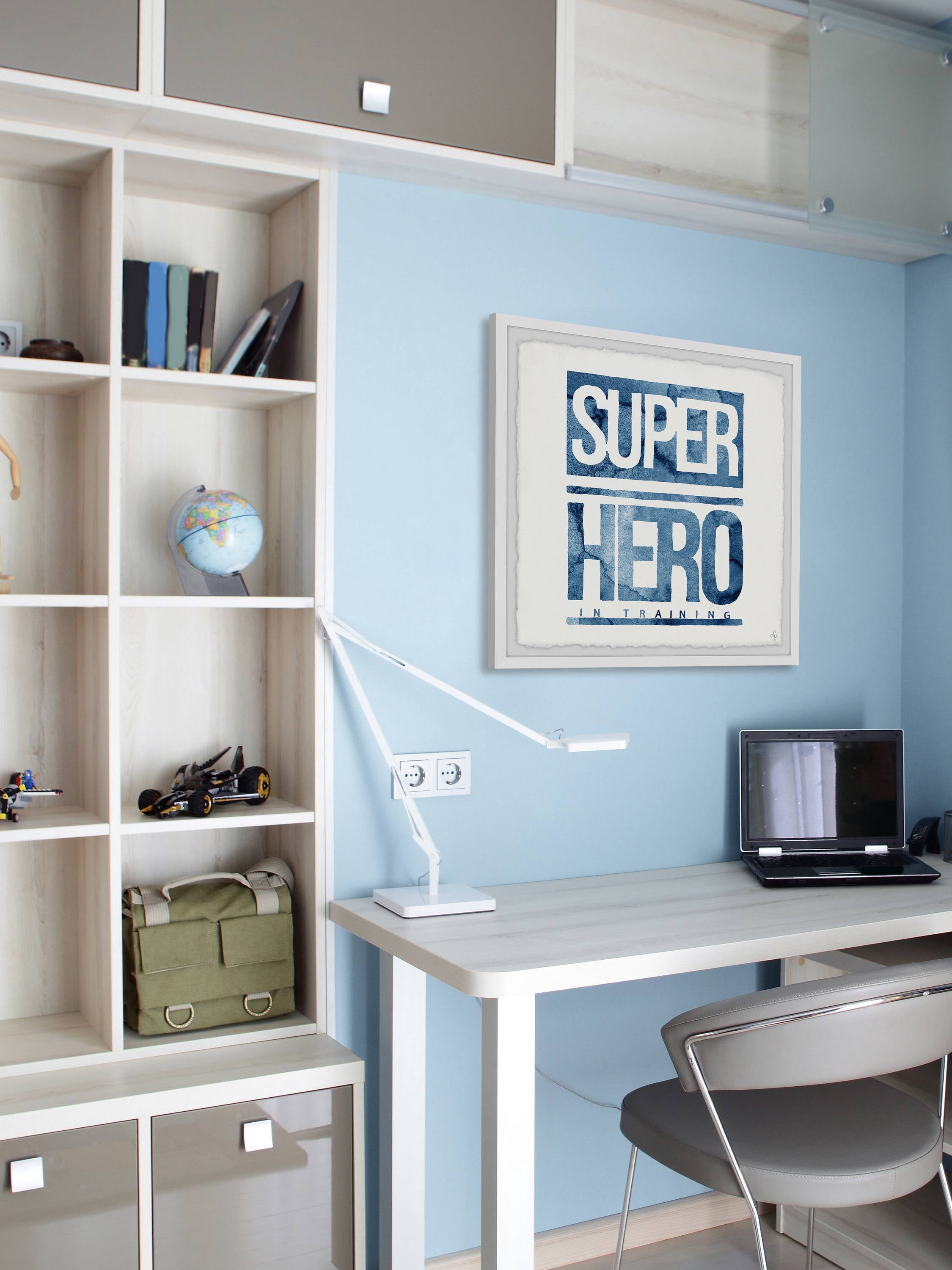 Marmont Hill Blue Superhero in Training Sign Framed Wall Art