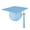 Light Blue, variant on Adult Unisex Matte Mortarboard Graduation Cap with Matching Gold Charm Tassel, Black