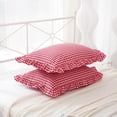 thumbnail image 4 of Fundas de Almohada K MASANIJI Cuadros Escoceses Rojo y Blanco Tamaño King, 4 of 7