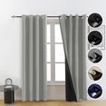thumbnail image 1 of Cortinas opacas FEBSIXTH, 100% poliéster, 213 x 137 cm, color gris, 1 of 7