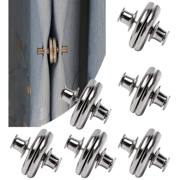 6 Pairs Magnetic Curtain Weights, Heavy Duty Clips for Light Leak Prevention, Suitable for Pergola Patio Gazebo Cabana, Indoor Outdoor, Silver
