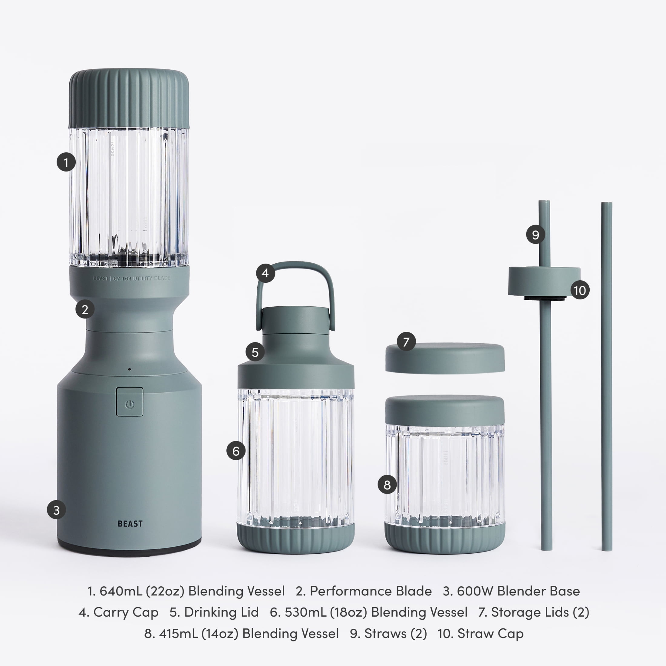Beast Mini® Blender Plus (Mist) by Beast Health