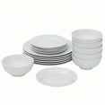 thumbnail image 4 of 18-Piece Service for 6 Dinnerware Set Lightweight Round Plate and Bowl Set White, 4 of 6