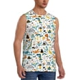 thumbnail image 2 of Fotbe Cartoon Dinosaur Men's Camiseta sin Mangas Estampada para Hombres, Playera Casual para Gimnasio, Entrenamiento, Playa-X-Large, 2 of 7