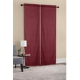 thumbnail image 4 of Mainstays Threaded Print Solid Color Room Darkening Rod Pocket Curtain Panel Pair, Set of 2, Red, 30 x 95, 4 of 6