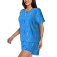 thumbnail image 2 of Naloa Colorful Snake Women's Short-Sleeved Pajama Set, Loungewear, Summer pajamas, Breathable Cozy - Medium, 2 of 9