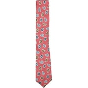 Altea Milano Men's Red W Blue Brown And White Paisley Linen Silk Floral Necktie - One Size