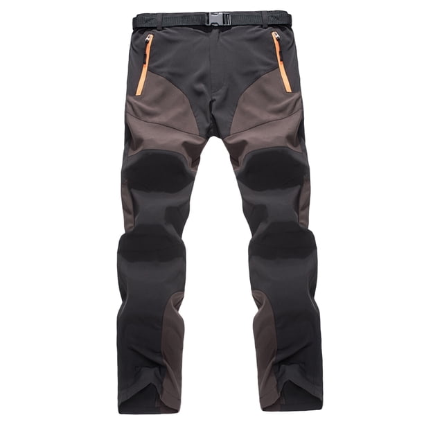 Pantalones de Secado Rápido para Hombre Pantalones + Cinturón Ajustable Primavera Verano Senderismo Pesca - café, XL SG Sunnimix hombres pantalones al aire libre
