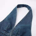 thumbnail image 5 of Hwmodou Sleeveless Denim Jacket Womens Vintage Sleeveless Backless Tie Back Tank Top Halterneck Jean Vest Top Streetwear Cropped Denim Vest, 5 of 9