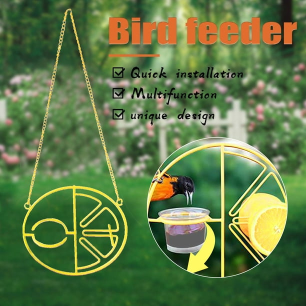 QISIWOLE Oriole Bird Feeder, 17 inch Hanging Metal Bird Feeder,Detached