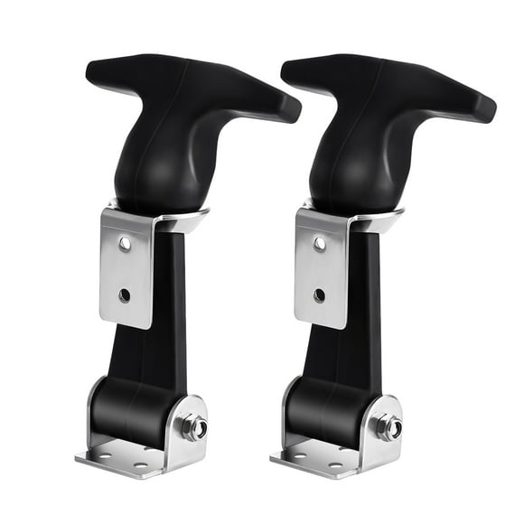 WORGEOUS UEETEK 2 piezas de capó de goma de acero inoxidable pestillo con mango en T flexible pestillos de tracción flexibles de goma con soportes para caja de herramientas motor de vehículo