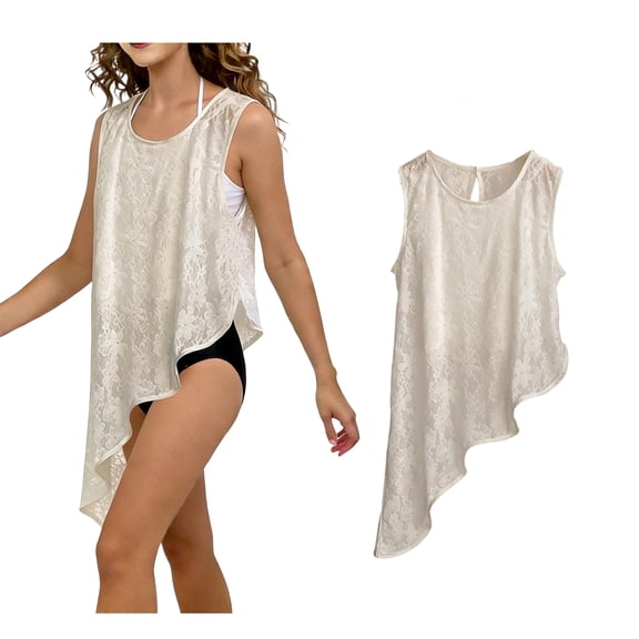 Girl Swim Cover Up Sleeveless Swimsuit for Kids Beach Cover Up Bathing Suit Cover Up for Girls 5-6 Years